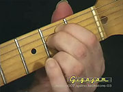 Playing the chord of Em.