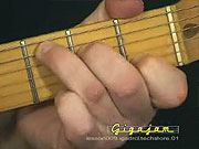 Playing the chord of C.